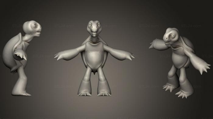 Статуэтки животных (Черепаха, STKJ_1821) 3D модель для ЧПУ станка